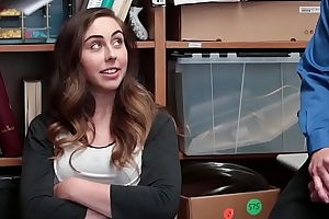 Shoplyfter - grotty legal age teenager takes two cocks