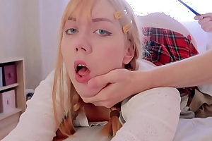 Step breast-feed spanked to tears for misbehave and got anal creampie