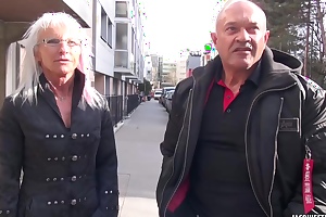 Mature woman wide silver hair is enervating erotic lingerie for ages c in depth having sex wide two guys