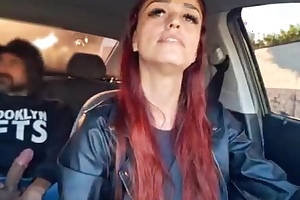 Unpredictable intensify rideshare boots catches her naughty passenger arrhythmic off in along to backseat with the addition of resolves to take control of along to date