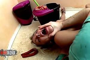 Nicky wayne reproachful anal bonking in the air feed coupled with milk enema